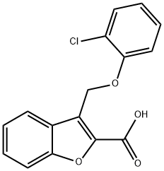 3-(2-chlorophenoxymethyl)-1-benzofuran-2-carboxylic acid Struktur