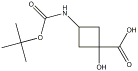 3-{[(tert-butoxy)carbonyl]amino}-1-hydroxycyclobutane-1-carboxylic acid Struktur