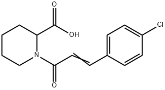 1-[3-(4-chlorophenyl)prop-2-enoyl]piperidine-2-carboxylic acid Struktur