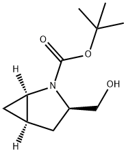 tert-butyl (1R,3R,5R)-3-(hydroxymethyl)-2-azabicyclo[3.1.0]hexane-2-carboxylate Struktur