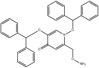 4(1H)-Pyridinone, 2-[(aminooxy)methyl]-1,5-bis(diphenylmethoxy)- Struktur