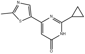 4-Hydroxy-6-(2-methyl-5-thiazolyl)-2-cyclopropylpyrimidine Struktur