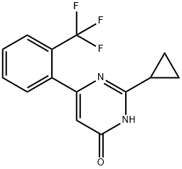 4-Hydroxy-6-(2-trifluoromethylphenyl)-2-cyclopropylpyrimidine Struktur