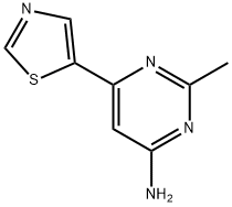 4-Amino-2-methyl-6-(5-thiazolyl)pyrimidine Struktur