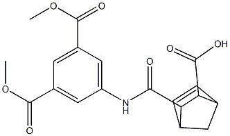 3-{[3,5-bis(methoxycarbonyl)anilino]carbonyl}bicyclo[2.2.1]hept-5-ene-2-carboxylic acid Struktur