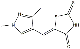 5-[(1,3-dimethyl-1H-pyrazol-4-yl)methylene]-2-thioxo-1,3-thiazolidin-4-one Struktur