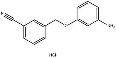 3-[(3-aminophenoxy)methyl]benzonitrile hydrochloride Struktur