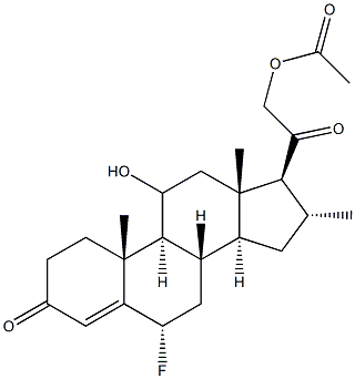 21-Acetoxy-6alpha-fluoro-11-hydroxy-16alpha-methyl-4-pregnene-3,20-dione Struktur