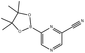 6-(4,4,5,5-tetramethyl-1,3,2-dioxaborolan-2-yl)pyrazine-2-carbonitrile Struktur