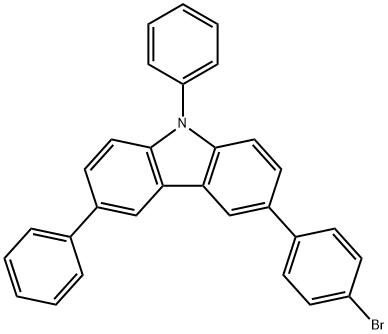 3-(4-Bromophenyl)-6,9-diphenyl-9H-carbazole Struktur