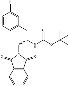 1,1-dimethylethyl {(1S)-2-(1,3-dioxo-1,3-dihydro-2H-isoindol-2-yl)-1-[(3-fluorophenyl)methyl]ethyl}carbamate Struktur