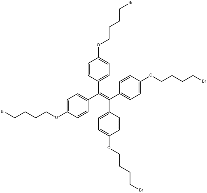 1-(4-bromobutoxy)-4-{1,2,2-tris[4-(4-bromobutoxy)phenyl]ethenyl}benzene Struktur