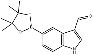 5-(4,4,5,5-tetramethyl-1,3,2-dioxaborolan-2-yl)-indole-3-carbaldehyde Struktur