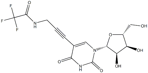 5-[3-(Trifluoroacetyl)aminopropyn-1-yl]uridine Struktur