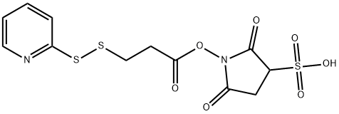 2,5-dioxo-1-(3-(pyridin-2-yldisulfanyl)propanoyloxy)pyrrolidine-3-sulfonic acid Struktur