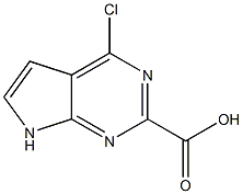 4-chloro-7H-pyrrolo[2,3-d]pyrimidine-2-carboxylic acid Struktur