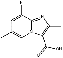 8-bromo-2,6-dimethylimidazo[1,2-a]pyridine-3-carboxylic acid Struktur