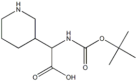 2-((tert-butoxycarbonyl)amino)-2-(piperidin-3-yl)acetic acid Struktur