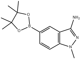 1-methyl-5-(4,4,5,5-tetramethyl-1,3,2-dioxaborolan-2-yl)-1H-indazol-3-amine Struktur