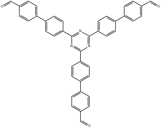 4',4''',4'''''-(1,3,5-triazine-2,4,6-triyl)tris(([1,1'-biphenyl]-4-carbaldehyde)) Struktur