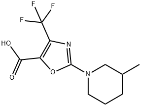 2-(3-Methylpiperidin-1-yl)-4-(trifluoromethyl)oxazole-5-carboxylic acid Struktur