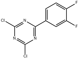 2,4-dichloro-6-(3,4-difluorophenyl)-1,3,5-triazine Struktur