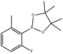 2-(2-fluoro-6-methylphenyl)-4,4,5,5-tetramethyl-1,3,2-dioxaborolane Struktur