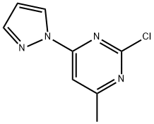 2-Chloro-4-(1H-pyrazol-1-yl)-6-methylpyrimidine Struktur