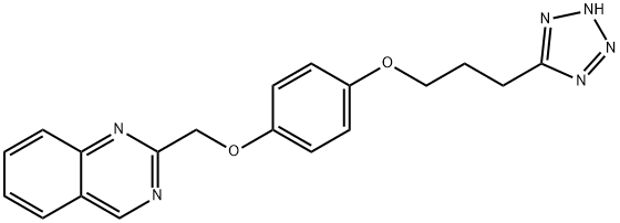 2-[4-[3-(1H-Tetrazol-5-yl)propoxy]phenoxymethyl]quinazoline Struktur