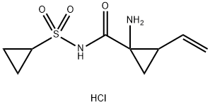 (1R,2S)-1-Amino-N-(cyclopropylsulfonyl)-2-vinylcyclopropanecarboxamide hydrochloride
 Struktur