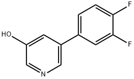 3-Hydroxy-5-(3, 4-difluorophenyl)pyridine Struktur