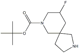 tert-butyl 9-fluoro-2,7-diazaspiro[4.5]decane-7-carboxylate Struktur