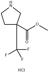 3-Trifluoromethyl-pyrrolidine-3-carboxylic acid methyl ester hydrochloride Struktur