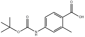 Benzoic acid, 4-[[(1,1-dimethylethoxy)carbonyl]amino]-2-methyl- Struktur