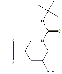 tert-butyl 3-amino-5-(trifluoromethyl)piperidine-1-carboxylate Struktur