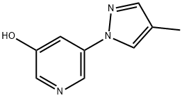 3-Hydroxy-5-(4-methyl-1H-pyrazol-1-yl)pyridine Struktur