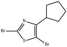 2,5-Dibromo-4-(cyclopentyl)thiazole Struktur