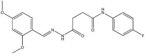 4-[2-(2,4-dimethoxybenzylidene)hydrazino]-N-(4-fluorophenyl)-4-oxobutanamide Struktur