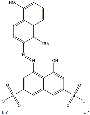 2,7-Naphthalenedisulfonic acid, 4-[(1-amino-5-hydroxynaphthalenyl)azo]-5-hydroxy-, disodium salt Struktur