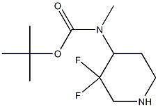 tert-butyl (3,3-difluoropiperidin-4-yl)(methyl)carbamate Struktur