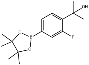 2-(2-Fluoro-4-(4,4,5,5-tetramethyl-1,3,2-dioxaborolan-2-yl)phenyl)propan-2-ol Struktur