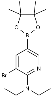 5-Bromo-6-diethylaminopyridine-3-boronic acid pinacol ester Struktur