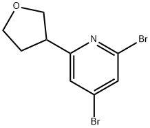 2,4-Dibromo-6-(3-tetrahydrofuranyl)pyridine Struktur