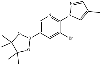 5-Bromo-6-(4-methyl-1H-pyrazol-1-yl)pyridine-3-boronic acid pinacol ester Struktur