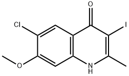 6-chloro-3-iodo-7-methoxy-2-methylquinolin-4(1H)-one Struktur