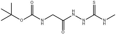 tert-Butyl 2-(2-(methylcarbamothioyl)hydrazinyl)-2-oxoethylcarbamate Struktur