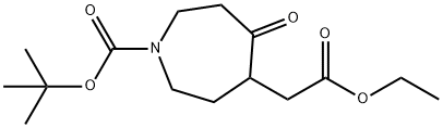 tert-butyl 4-(2-ethoxy-2-oxoethyl)-5-oxoazepane-1-carboxylate Struktur