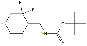 tert-butyl ((3,3-difluoropiperidin-4-yl)methyl)carbamate Struktur