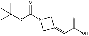 2-(1-(tert-Butoxycarbonyl)azetidin-3-ylidene)acetic acid Struktur