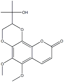 2-(1-Hydroxy-1-methylethyl)-2,3-dihydro-5,6-dimethoxy-9H-pyrano[2,3-f]-1,4-benzodioxin-9-one Struktur